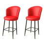 Hanah Home Uras Taburetes de Bar Rojo y Negro (Set de 2)